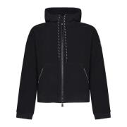 Zwarte Zip-Up Vest met Capuchon Moncler , Black , Heren