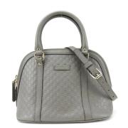 Pre-owned Leather gucci-bags Gucci Vintage , Gray , Dames