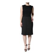 Zwarte Sheath Jurk met Ritssluiting Dolce & Gabbana , Black , Dames