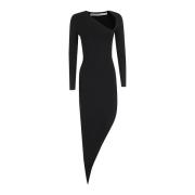 Asymmetrische Jurk met Diagonale Zoom Alexander Wang , Black , Dames