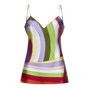 Abstract Print Zijden Camisole Top Emilio Pucci , Multicolor , Dames