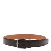 Bruin Leren Vierkante Gesp Riem Tod's , Brown , Heren