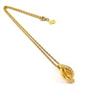 Pre-owned Metal necklaces Dior Vintage , Yellow , Dames