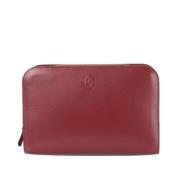 Pre-owned Leather pouches Cartier Vintage , Red , Unisex