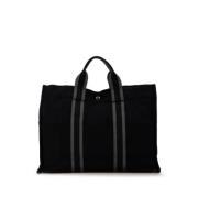 Pre-owned Canvas handbags Hermès Vintage , Black , Dames