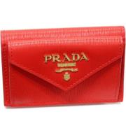 Pre-owned Leather wallets Prada Vintage , Red , Dames