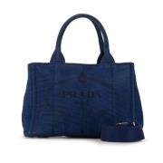 Pre-owned Canvas handbags Prada Vintage , Blue , Dames