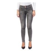 Grijze Denim Jeggings Hoge Taille Pasvorm Gaudi , Gray , Dames