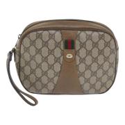 Pre-owned Canvas clutches Gucci Vintage , Beige , Dames