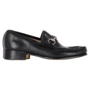 Pre-owned Leather flats Gucci Vintage , Black , Dames