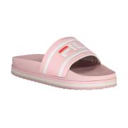 Roze Sleehak Sandalen met Contrastdetails Fila , Pink , Dames