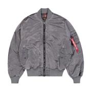 Vintage Grijze Nylonjas Alpha Industries , Gray , Heren