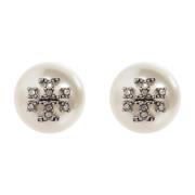 Logo oorbellen Tory Burch , White , Dames