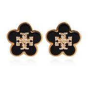 Oorbellen met bloemmotief Tory Burch , Black , Dames