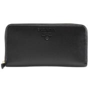 Pre-owned Leather wallets Prada Vintage , Black , Dames