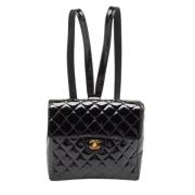 Pre-owned Leather backpacks Chanel Vintage , Black , Dames