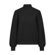 Stretch Tweed Jumper Pullover Tramontana , Black , Dames