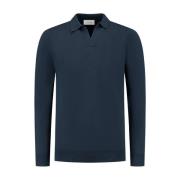 Knooploze Polo Gebreide trui Pullover Pure Path , Blue , Heren