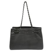 Pre-owned Leather totes Chanel Vintage , Gray , Dames