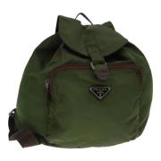 Pre-owned Nylon backpacks Prada Vintage , Green , Dames