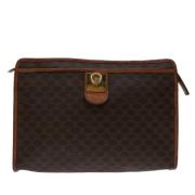 Pre-owned Canvas clutches Celine Vintage , Brown , Dames