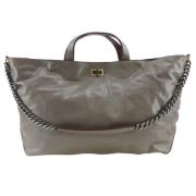 Pre-owned Leather totes Chanel Vintage , Gray , Dames