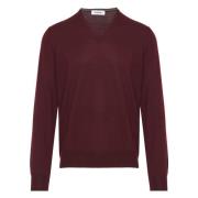 Wollen V-hals Knitwear Gran Sasso , Red , Heren