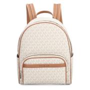 Canvas rugzak met leren details Michael Kors , White , Dames