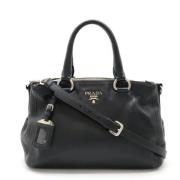 Pre-owned Leather handbags Prada Vintage , Black , Dames