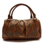 Pre-owned Leather handbags Burberry Vintage , Brown , Dames