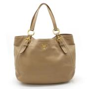 Pre-owned Leather totes Prada Vintage , Beige , Dames