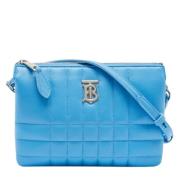 Pre-owned Leather shoulder-bags Burberry Vintage , Blue , Dames