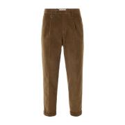 Ribfluwelen Bruine Regular Fit Broek Paolo Pecora , Brown , Heren