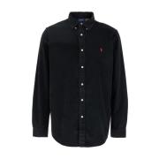 Zwarte Corduroi Button Down Overhemden Polo Ralph Lauren , Black , Her...