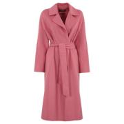 Roze Wol Zijde Kasjmier Jas Max Mara Studio , Pink , Dames