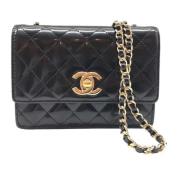 Pre-owned Leather chanel-bags Chanel Vintage , Black , Dames