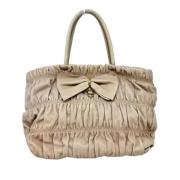 Pre-owned Leather handbags Prada Vintage , Beige , Dames