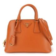 Pre-owned Leather handbags Prada Vintage , Orange , Dames