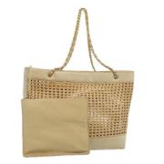 Pre-owned Fabric totes Chanel Vintage , Beige , Dames