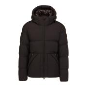 Zwarte Elastische Nylon Supreme Jas Woolrich , Black , Heren