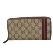 Pre-owned Canvas wallets Gucci Vintage , Beige , Dames