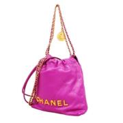 Pre-owned Leather chanel-bags Chanel Vintage , Purple , Dames