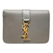 Pre-owned Leather wallets Yves Saint Laurent Vintage , Gray , Dames