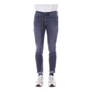 Blauwe Broek met Logo en Zakken Dondup , Blue , Heren