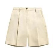 Crème Bermuda Shorts met manchetten Fay , Beige , Dames