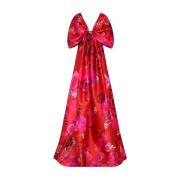 Bloemen Maxi Jurk in Rood Camilla , Red , Dames