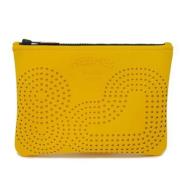 Pre-owned Fabric clutches Hermès Vintage , Yellow , Unisex