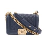 Pre-owned Leather chanel-bags Chanel Vintage , Blue , Dames