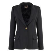 Versierde knoop Crepe Blazer Elisabetta Franchi , Black , Dames