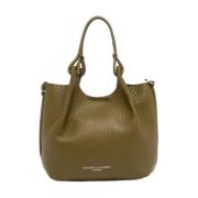 Militaire Gehamerde Leren Kleine Tas Gianni Chiarini , Green , Dames